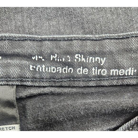 (3/$35) Mossimo Size 2 Long Power Stretch Mid RIse Skinny Denim Blue Black Jeans - Picture 5 of 11